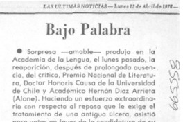 Bajo palabra.