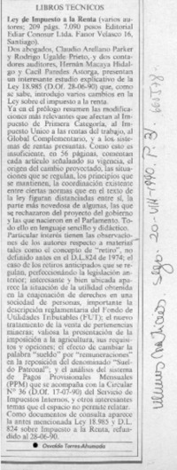 Ley de impuestos a la renta