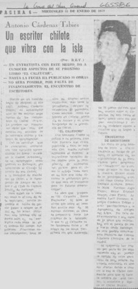 Un escritor chilote que vibra con la isla.