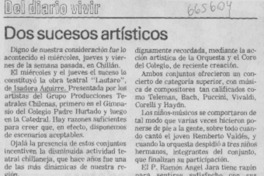 Dos sucesos artísticos