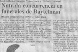 Nutrida concurrencia en funerales de Baytelman.