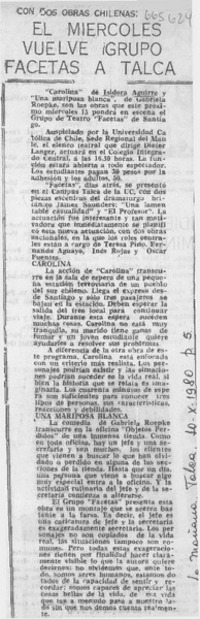 El Miércoles vuelve Grupo Facetas a Talca.