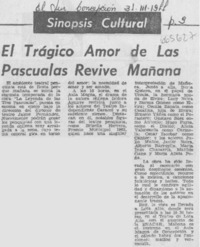 El Trágico amor de las Pascualas revive mañana.