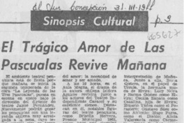 El Trágico amor de las Pascualas revive mañana.