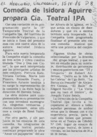 Comedia de Isidora Aguirre prepara Cía. Teatral IPA.