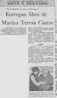 Entregan libro de Marina Teresa Castro.