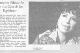 Comienza filamción de "La Casa de los espíritus".