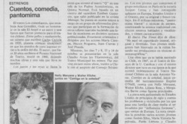 Cuentos, comedia, pantomima.