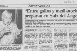 Entre gallos y medianoche" preparan en Sala del Angel.