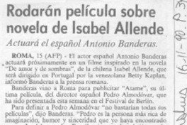 Rodarán película sobre novela de Isabel Allende.