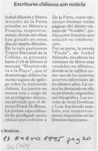 Escritores chilenos son noticia.