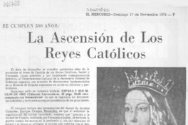 La Ascensión de los Reyes Católicos.