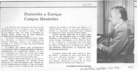 Distinción a Enrique Campos Menéndez