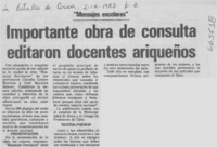 Importante obra de consulta editaron docentes ariqueños.