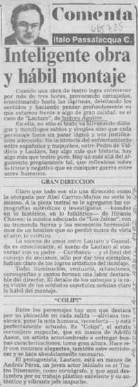 Inteligente obra y hábil montaje : [comentario]