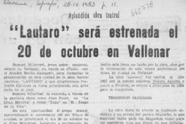 "Lautaro" será estrenada el 20 de octubre en Vallenar.