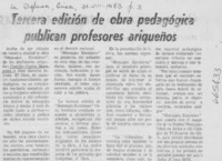 Tercera edición de obra pedagógica publican profesores ariqueños.