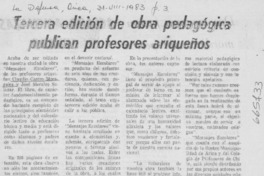Tercera edición de obra pedagógica publican profesores ariqueños.