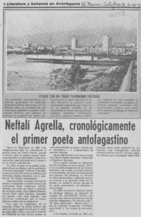 Neftalí Agrella, cronológicamente el primer poeta antofagastino.