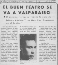 El Buen teatro se va a Valparaíso.