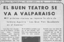 El Buen teatro se va a Valparaíso.