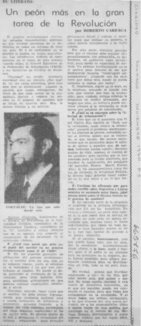 Un peón más en la gran tarea de la revolución