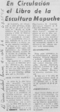 En circulación el libro de la Escultura mapuche.