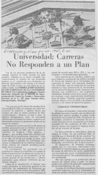 Universidad, carreras no responden a un plan.