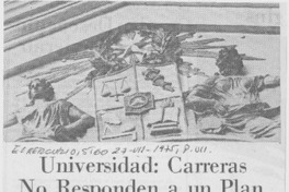 Universidad, carreras no responden a un plan.