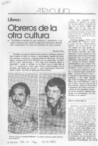 Obreros de la otra cultura : [Entrevista]