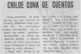 Chiloé cuna de cuentos