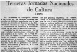 Terceras Jornadas Nacionales de Cultura