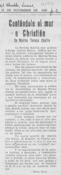 Contándole el mar a Christián