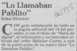 Lo llamaban Pablito