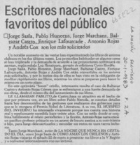 Escritores nacionales favoritos del público.