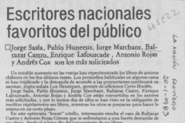 Escritores nacionales favoritos del público.