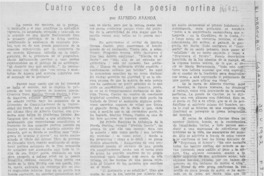 Cuatro voces de la poesía nortina.
