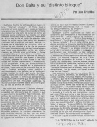 Don Balta y su "distinto bitoque"