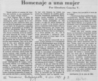Homenaje a una mujer