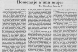 Homenaje a una mujer