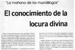El conocimiento de la locura divina  [artículo] Edilberto Domarchi V.