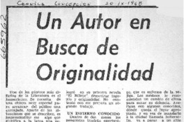 Un autor en busca de originalidad.  [artículo]