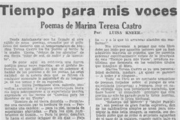 Tiempo para mis voces