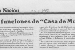 Ultimas funciones de "Casa de muñecas".