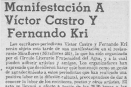 Manifestación a Víctor Castro y Fernando Kri.