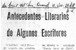 Antecedentes literarios de algunos escritores.  [artículo]