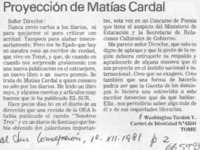 Proyección de Matías Cardal