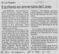 Escritores en aniversario del Liceo.