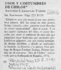 Usos y costumbres de Chiloé.