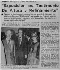 Exposición estestimonio de altura y refinamiento".